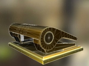 hole punch gold version rigged and animated 3D Model