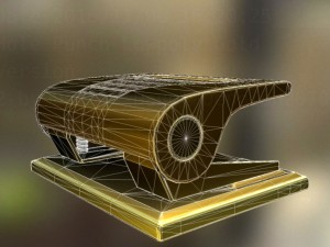 hole punch gold version rigged and animated 3D Model