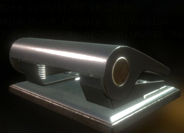 hole punch old version rigged and animated 3D Model .c4d .max .obj .3ds .fbx .stl .blend 