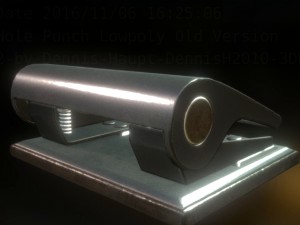 hole punch old version rigged and animated 3D Model