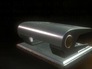 hole punch old version rigged and animated 3D Model
