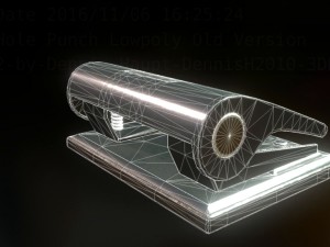 hole punch old version rigged and animated 3D Model