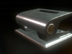 hole punch old version rigged and animated 3D Model