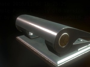 hole punch old version rigged and animated 3D Model