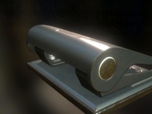 hole punch old version rigged and animated 3D Model