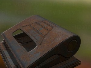 hole punch rusty version rigged and animated 3D Model