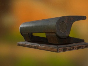 hole punch rusty version rigged and animated 3D Model
