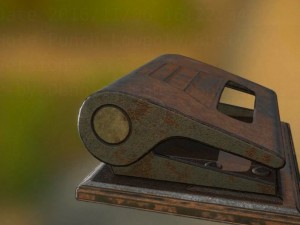 hole punch rusty version rigged and animated 3D Model