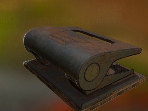 hole punch rusty version rigged and animated 3D Model