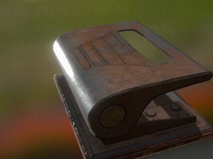 hole punch rusty version rigged and animated 3D Model