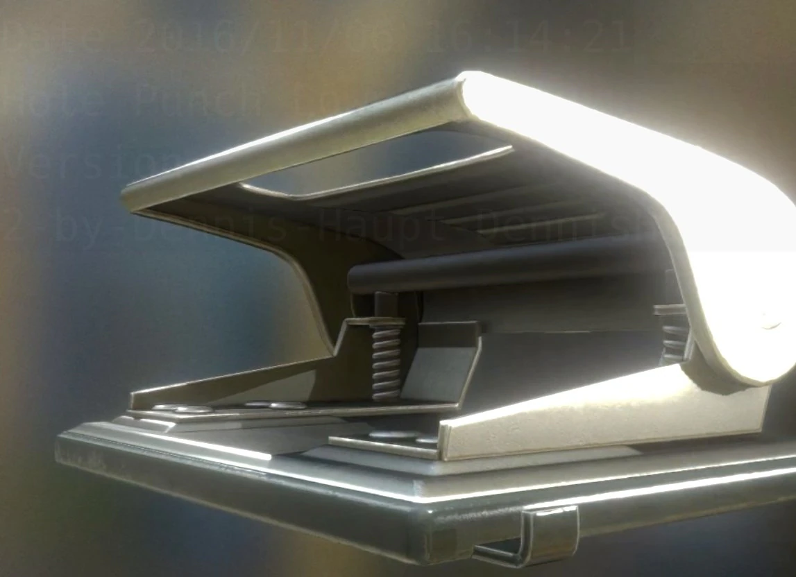 hole punch alu version rigged and animated 3D Model .c4d .max .obj .3ds .fbx .stl .blend 