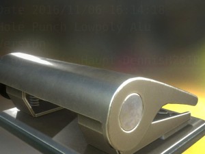 hole punch alu version rigged and animated 3D Model
