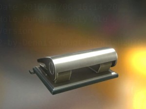 hole punch alu version rigged and animated 3D Model