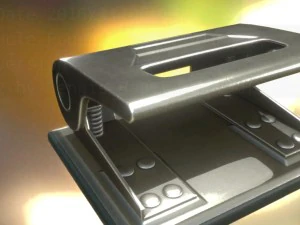 hole punch alu version rigged and animated 3D Model
