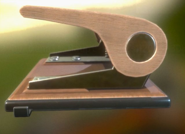 hole punch wood version 2 rigged and animated 3D Model .c4d .max .obj .3ds .fbx .stl .blend 