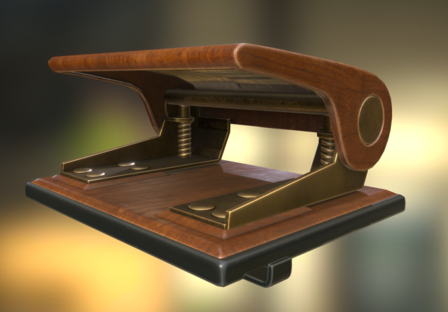 hole punch wood version 1 rigged and animated 3D 모델 .c4d .max .obj .3ds .fbx .stl .blend 
