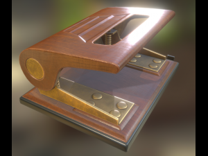 hole punch wood version 1 rigged and animated 3D 모델