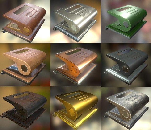 hole punch pack rigged and animated Modello 3D .c4d .max .obj .3ds .fbx .stl .blend