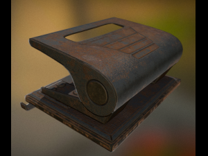 hole punch pack rigged and animated Modello 3D