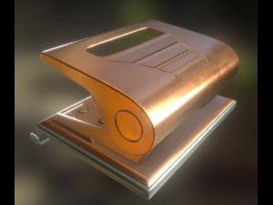 hole punch pack rigged and animated Modello 3D