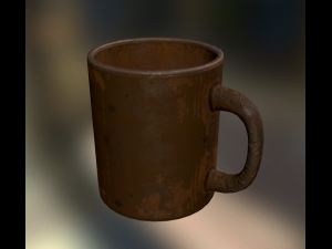 coffee cup rusty version Model 3D