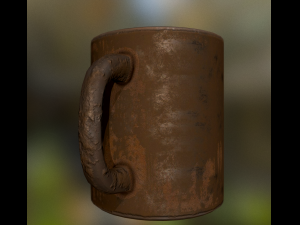 coffee cup rusty version Model 3D