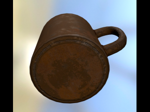 coffee cup rusty version Model 3D