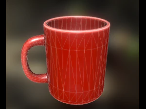 coffee cup red version 3D Model