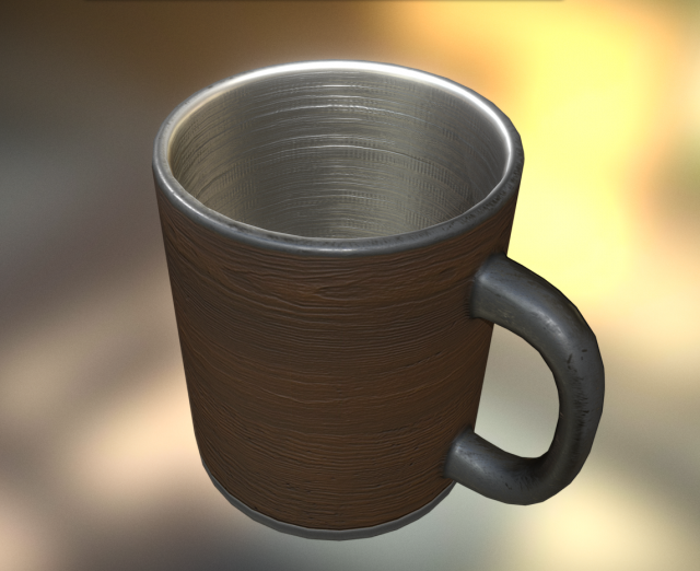 coffee cup wood version 3D Model .c4d .max .obj .3ds .fbx .stl .blend 