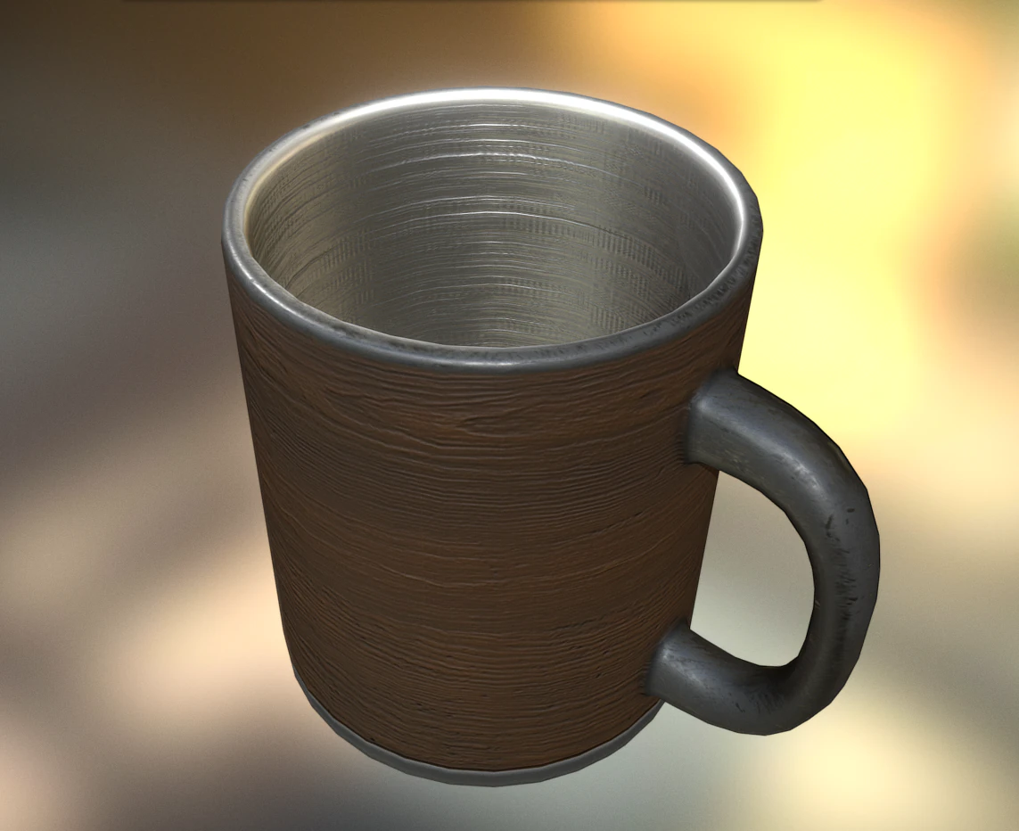 coffee cup wood version 3D Model .c4d .max .obj .3ds .fbx .stl .blend 