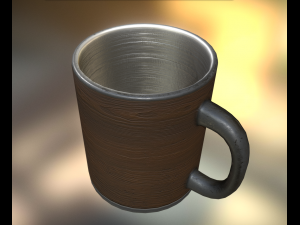 coffee cup wood version 3D Model