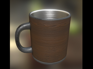coffee cup wood version 3D Model