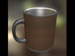 coffee cup wood version 3D Model