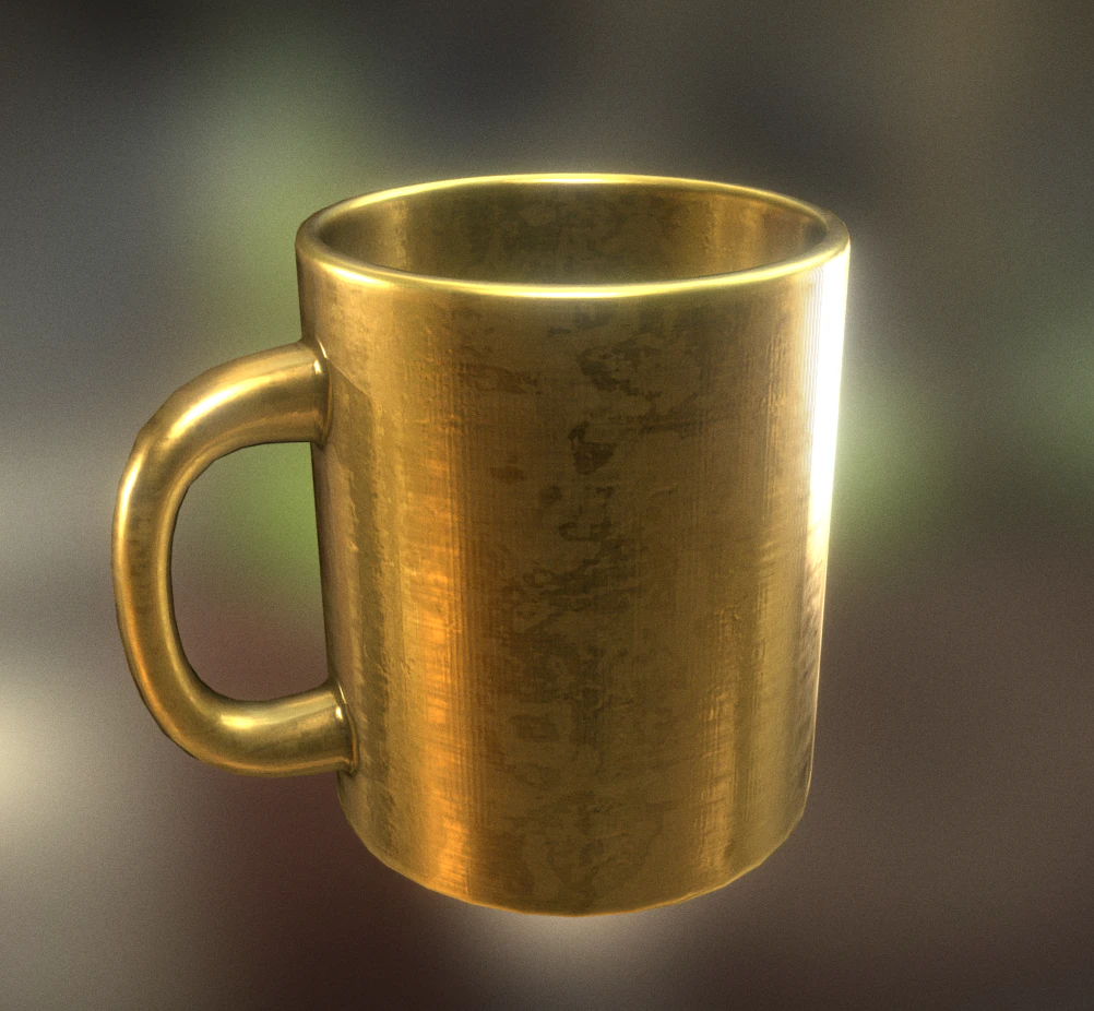 coffee cup gold version 3D Model .c4d .max .obj .3ds .fbx .stl .blend