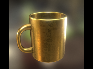 coffee cup gold version 3D Model