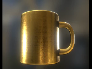coffee cup gold version 3D Model