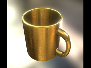 coffee cup gold version 3D Model