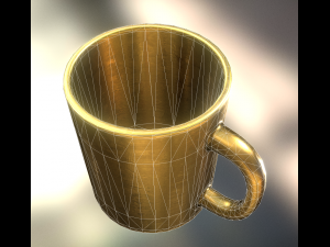 coffee cup gold version Modello 3D