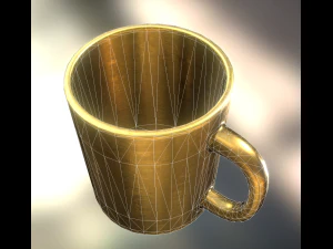 coffee cup gold version 3D Model