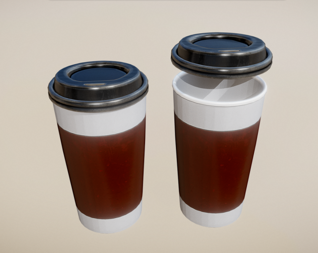 coffee to go cup Model 3D .c4d .max .obj .3ds .fbx .stl .blend 