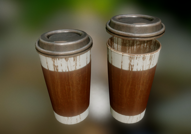 coffee to go cup junk 1 Modelo 3D .c4d .max .obj .3ds .fbx .stl .blend 