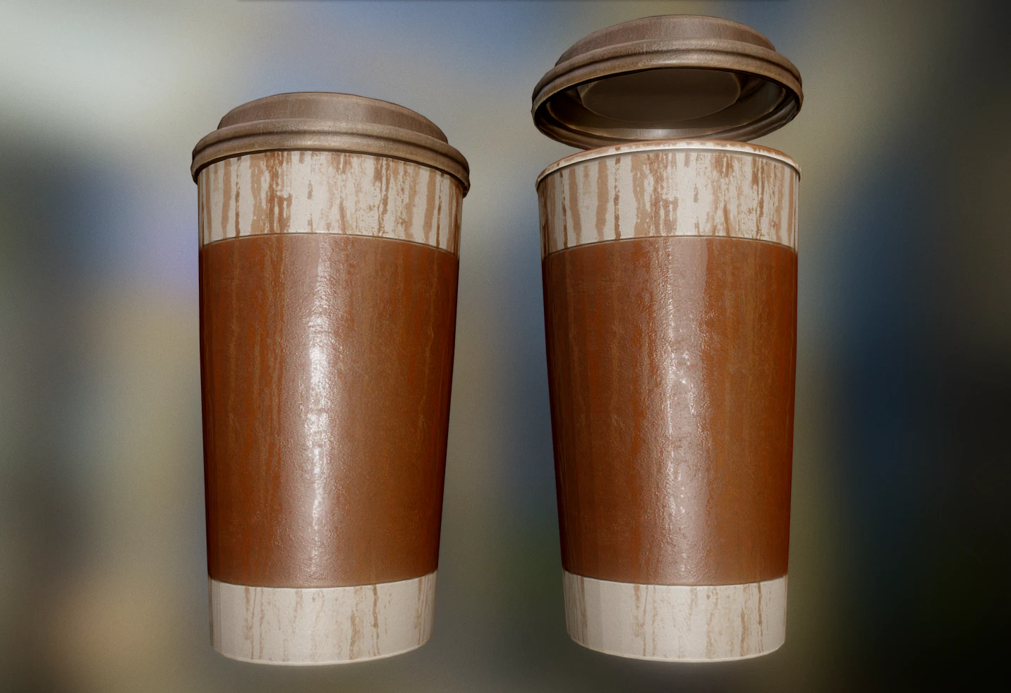coffee to go cup junk 2 3D Model .c4d .max .obj .3ds .fbx .stl .blend