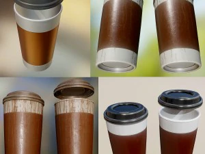 coffee to go cup pack 3D Model