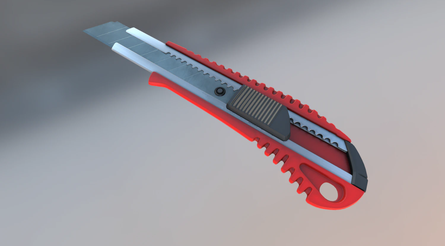 box cutter lowpoly red plastic 3D Model .c4d .max .obj .3ds .fbx .stl .blend 