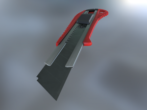 box cutter lowpoly red plastic Modelo 3D