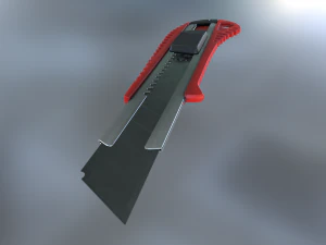 box cutter lowpoly red plastic 3D Model