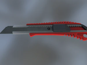 box cutter lowpoly red plastic 3D Model