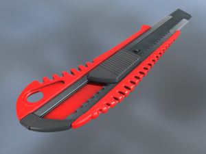 box cutter lowpoly red plastic Modelo 3D