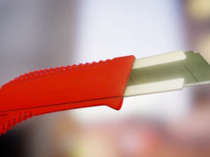 box cutter lowpoly red plastic 3D Model