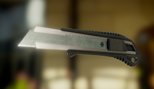box cutter lowpoly black plastic Modèle 3D .c4d .max .obj .3ds .fbx .stl .blend 